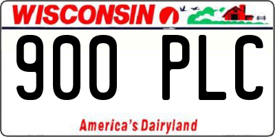 WI license plate 900PLC