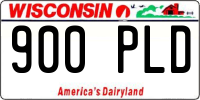 WI license plate 900PLD