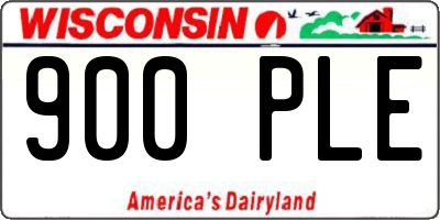 WI license plate 900PLE