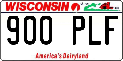 WI license plate 900PLF