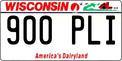 WI license plate 900PLI
