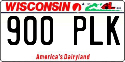 WI license plate 900PLK