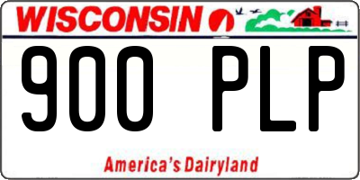 WI license plate 900PLP