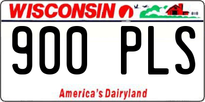 WI license plate 900PLS
