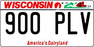 WI license plate 900PLV
