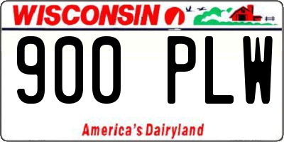WI license plate 900PLW