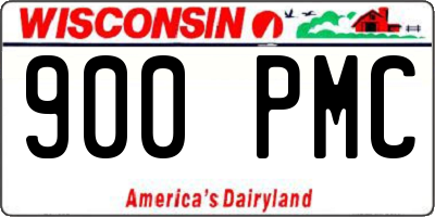 WI license plate 900PMC