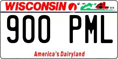 WI license plate 900PML