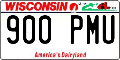 WI license plate 900PMU