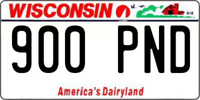 WI license plate 900PND