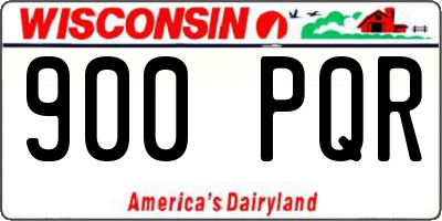 WI license plate 900PQR
