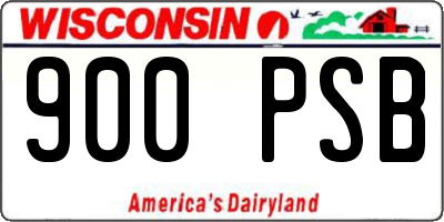 WI license plate 900PSB