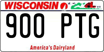 WI license plate 900PTG