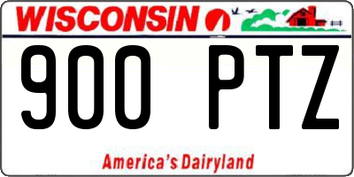 WI license plate 900PTZ