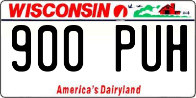 WI license plate 900PUH