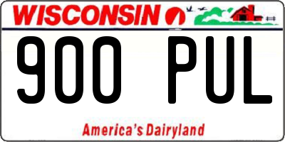 WI license plate 900PUL