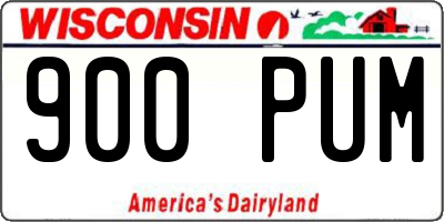 WI license plate 900PUM