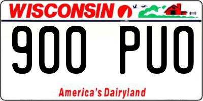 WI license plate 900PUO