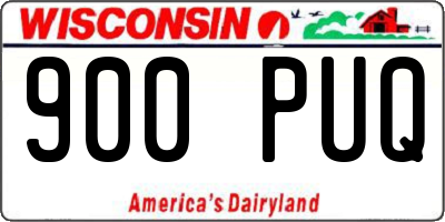 WI license plate 900PUQ