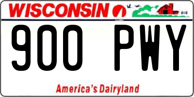 WI license plate 900PWY