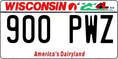 WI license plate 900PWZ
