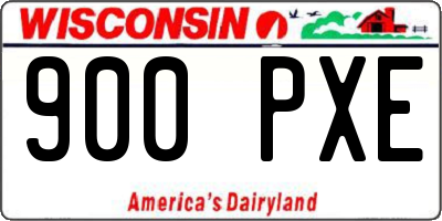 WI license plate 900PXE