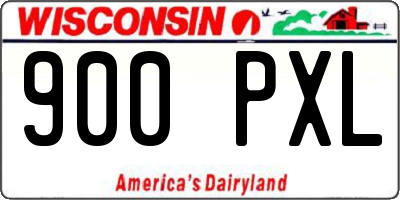 WI license plate 900PXL