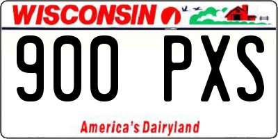 WI license plate 900PXS