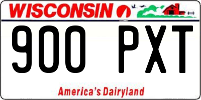WI license plate 900PXT