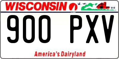 WI license plate 900PXV
