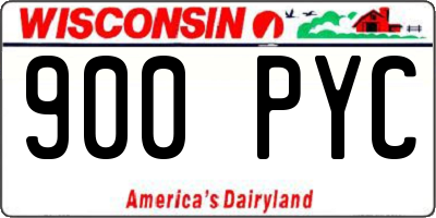 WI license plate 900PYC
