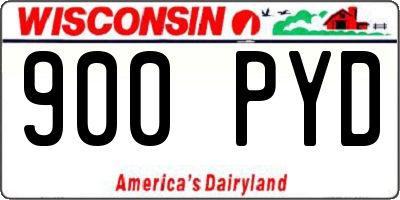 WI license plate 900PYD