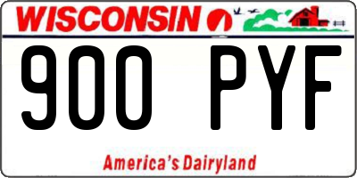 WI license plate 900PYF