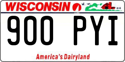WI license plate 900PYI