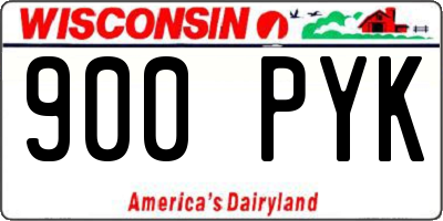 WI license plate 900PYK
