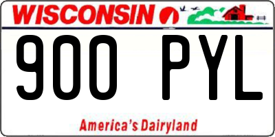 WI license plate 900PYL