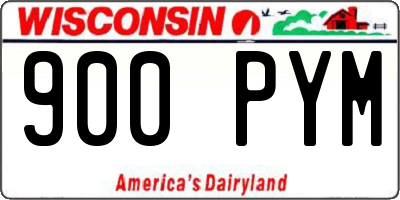 WI license plate 900PYM