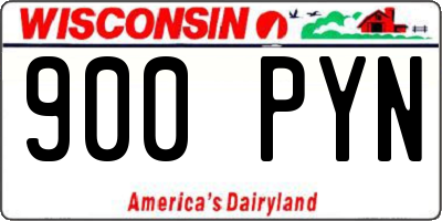 WI license plate 900PYN