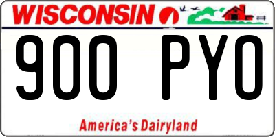 WI license plate 900PYO