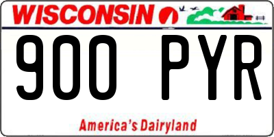WI license plate 900PYR