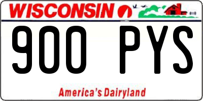 WI license plate 900PYS