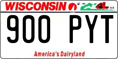 WI license plate 900PYT