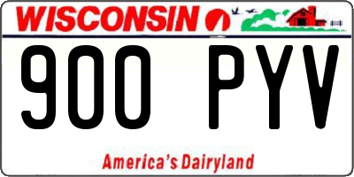 WI license plate 900PYV