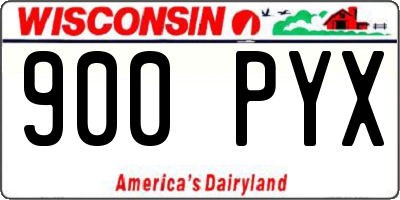 WI license plate 900PYX
