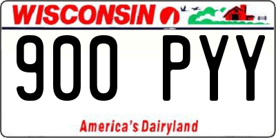 WI license plate 900PYY