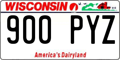 WI license plate 900PYZ