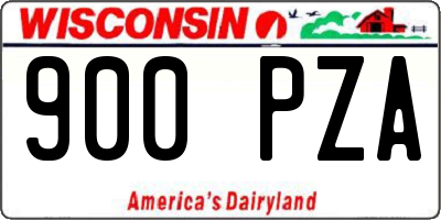 WI license plate 900PZA