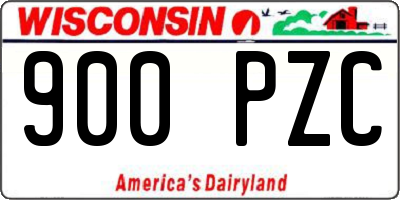 WI license plate 900PZC