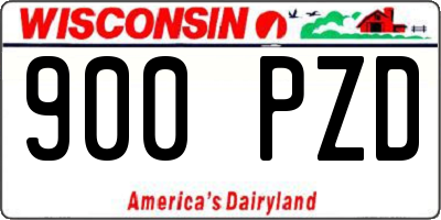 WI license plate 900PZD