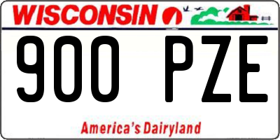 WI license plate 900PZE